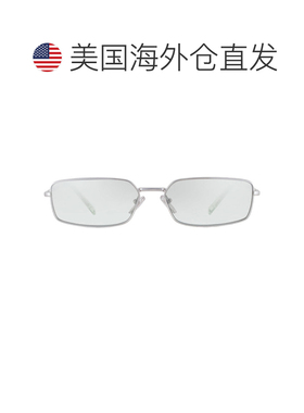 自营Prada Silver Grey Mirror Rectangular Ladies Sunglasses P