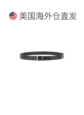美国直邮自营saint laurentCassandre纹理小牛皮腰带-灰色 美国