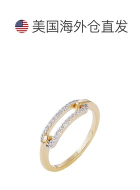 自营adornia14k Gold Plated CZ Link Ring - gold 美国奥莱直发