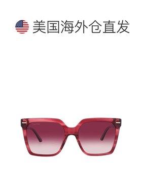 自营Calvin Klein Burgundy Gradient Square Ladies Sunglasses