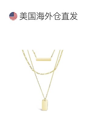 自营sterling forever三层条形项链-金-金 【美国奥莱】直发吊坠