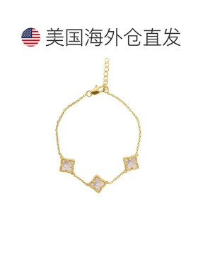 自营Adornia Adornia 白色珍珠母贝花手链 美国奥莱直发
