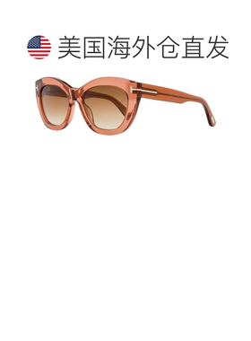 自营Tom Ford女士Linda-02蝴蝶太阳镜TF1285 42F透明珊瑚53mm-42f