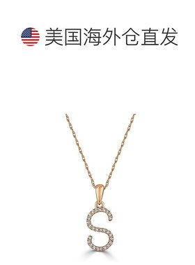 自营 sabrina14k 玫瑰金和钻石初始项链 - 玫瑰 s 美国奥莱直发