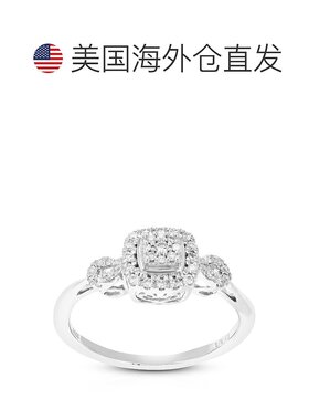 自营 vir jewels1/5 克拉圆形实验室培育钻石订婚戒指 .925 纯银