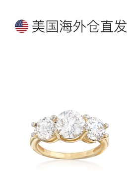 自营 14 克拉黄金 Ross-Simons CZ 3 石戒指 - 白色 美国奥莱直发