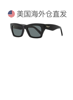 自营salvatore ferragamoFerragamo女士大胆矩形太阳镜SF996S 001