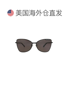 自营balenciaga猫眼镜框金属太阳眼镜-黑色黑色灰色 美国奥莱直发