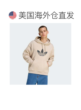 自营Men's adidas ADICOLOR TREFOIL HOODIE - stone khaki 美国