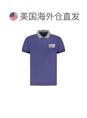自营Cavalli Class Cotton Men Men's Polo - blue 美国奥莱直发