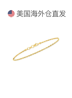 自营Ross-Simons 1.5 毫米 14 节黄金扭绳链手链 - 8 英寸 美国奥