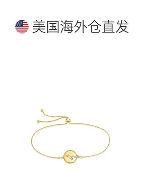 sterling forever纯银星座圆盘 Bolo 手链 - 狮子座（7 月 23 日