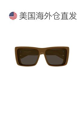自营saint laurent棕色Howl醋酸纤维方形太阳眼镜-黑色 美国奥莱