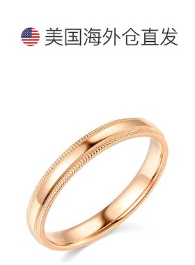 自营 pompeii34 毫米密镶平纹高抛光圆顶结婚戒指 10k 白金、黄金