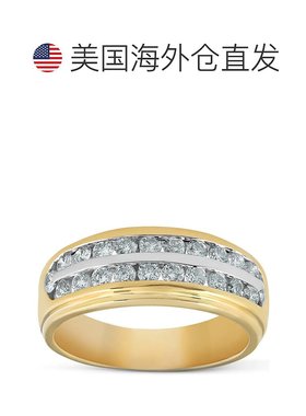 自营 pompeii31 克拉钻石男士双排结婚戒指 10k 黄金 - 10k 黄金