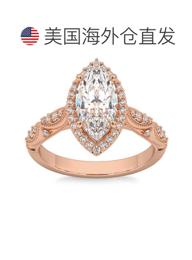 自营pompeii32 1/4 克拉榄尖形光环自然灵感实验室培育钻石订婚戒