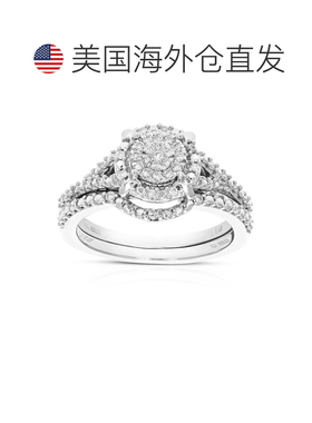 自营vir jewels1/4 cttw Lab Grown Diamond Wedding Bridal Set