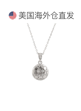自营 genevive925 纯银立方氧化锆球吊坠 - 白色 美国奥莱直发