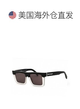 自营Palm Angels Sunglasses Square Full Rim, Black Grey Frame
