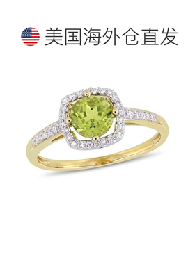 自营Mimi & Max 10k 金 7/8 克拉 TGW 橄榄石和 1/7 克拉 TDW 钻