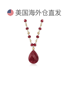 自营 Ross-Simons Ruby Station Necklace in 14kt Yellow Gold 2