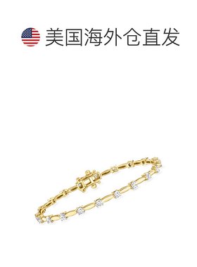 自营 ross-simonsRoss Simons实验室培育的18K金镀银钻石链站手镯