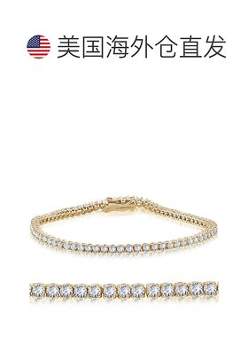 自营 pompeii314k 白金或黄金圆形切割钻石网球手链 2 克拉 7 英