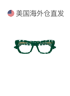 自营bottega venetaBv1215o金色方格眼镜-黑色 美国奥莱直发