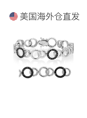 自营vir jewels2 cttw 黑色钻石网球手链 .925 纯银配铑圈 - 银