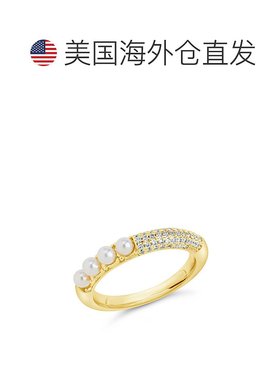 自营 sterling foreverEvelyn 戒指 - 金色 美国奥莱直发珍珠