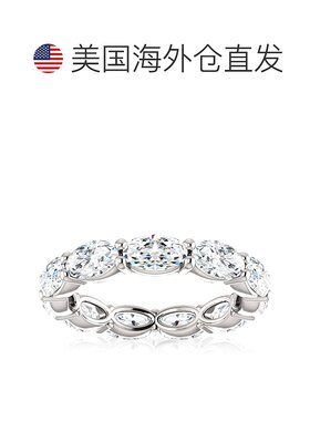 自营 pompeii3G/VS 4 克拉椭圆形莫桑石永恒戒指 14k 白金 - 14k
