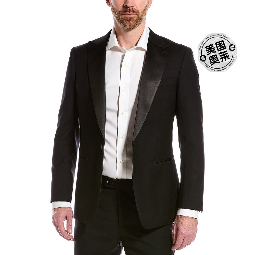 Cavalli Class 2pc Slim Fit Wool Suit - black 【美国奥莱】直 - 图0