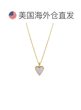 自营adornia抗锈蚀 14k 镀金白色珍珠贝母心形项链 - 白色 美国奥