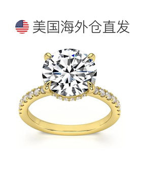 自营pompeii33 1/2 克拉钻石订婚戒指侧光环 14k 白金或玫瑰金 实