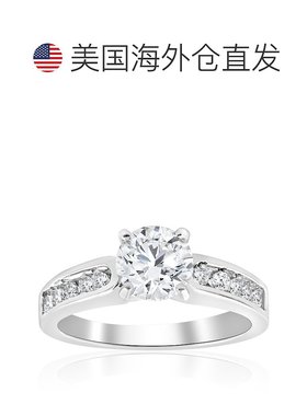 自营 pompeii32 ct 钻石订婚戒指 14K 白金通道套装 - 14k 白金