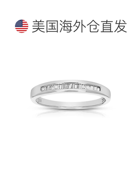 自营vir jewels1/4 克拉 14K 白金长方形钻石结婚戒指 - 白色 美