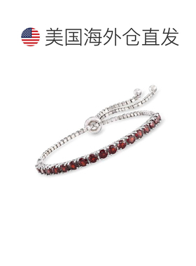 自营Ross-Simons 925 纯银石榴石 Bolo 手链 红色 美国奥莱直发