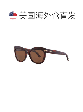 自营tom ford汤姆 福特猫眼全轮辋，带有闪亮的黑色镜框和烟雾偏-