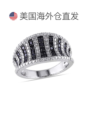 自营Mimi & Max 1/2ct TW Black Diamond Pave Cocktail Ring Ste