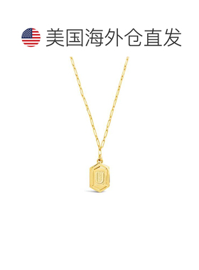 自营sterling forever六边形标签初始项链 - 金-u 美国奥莱直发