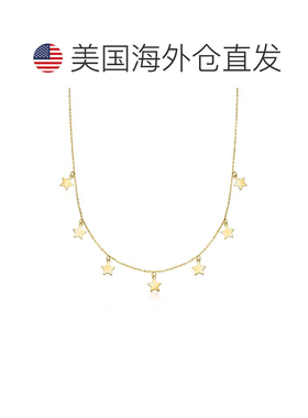 自营Ross-Simons 意大利 14 克拉黄金多星魅力项链 - 16 英寸 美