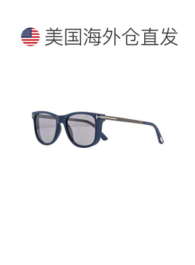 自营tom ford汤姆 福特太阳镜方形全轮辋，哑光蓝色镜框和烟镜镜F