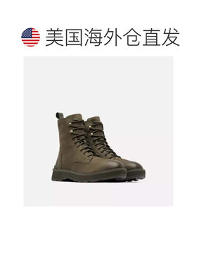 自营Sorel Hi-Line 2009511 Men's Green Leather Waterproof Ank