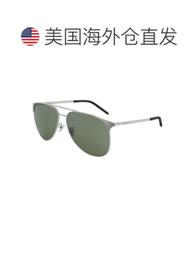 自营Saint Laurent Sunglasses Aviator Full Rim, Silver Frame