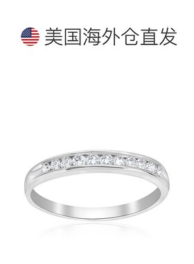 自营 pompeii3POMPEII 1/4 克拉钻石结婚戒指槽镶 10k 白金 - 10k