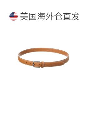 自营TOTEME Stitch Detail Leather Belt - brown 美国奥莱直发