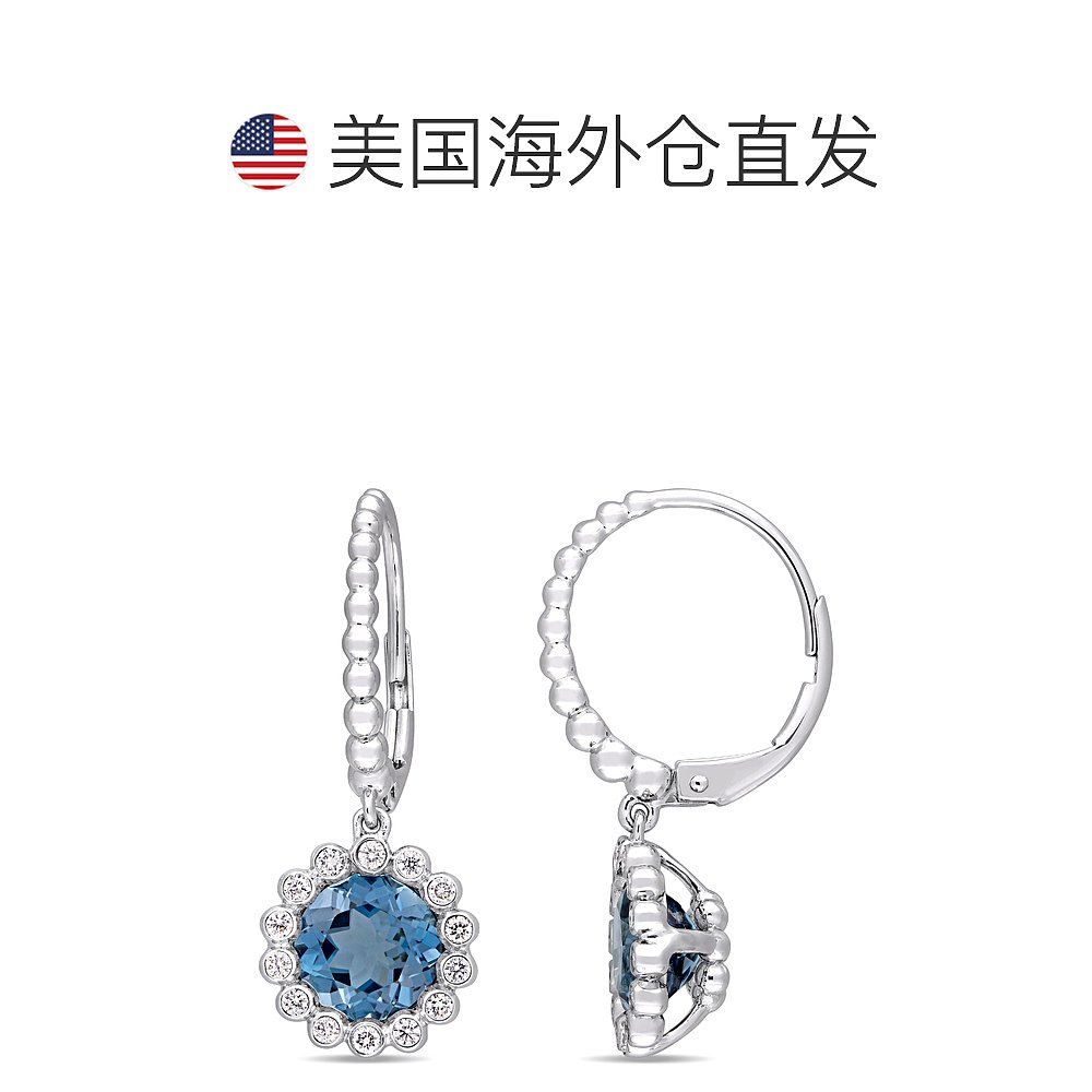 自营Mimi & Max 3 1/6ct TGW London Blue Topaz 1/3ct TW Diamon - 图1