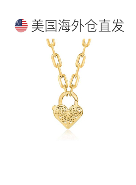自营Ross-Simons 意大利 14kt 黄金花卉刺绣心形小盒坠子项链 - 1