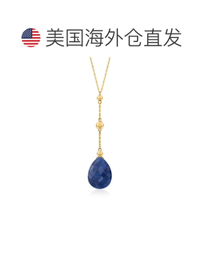 自营Ross-Simons 蓝宝石 Y 形项链 14 克拉黄金 - 20 英寸 美国奥