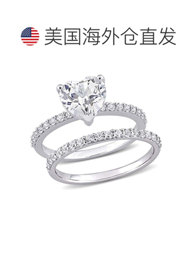 自营 mimi & max3 CT TGW 心形切割创造的白色蓝宝石订婚戒指和相